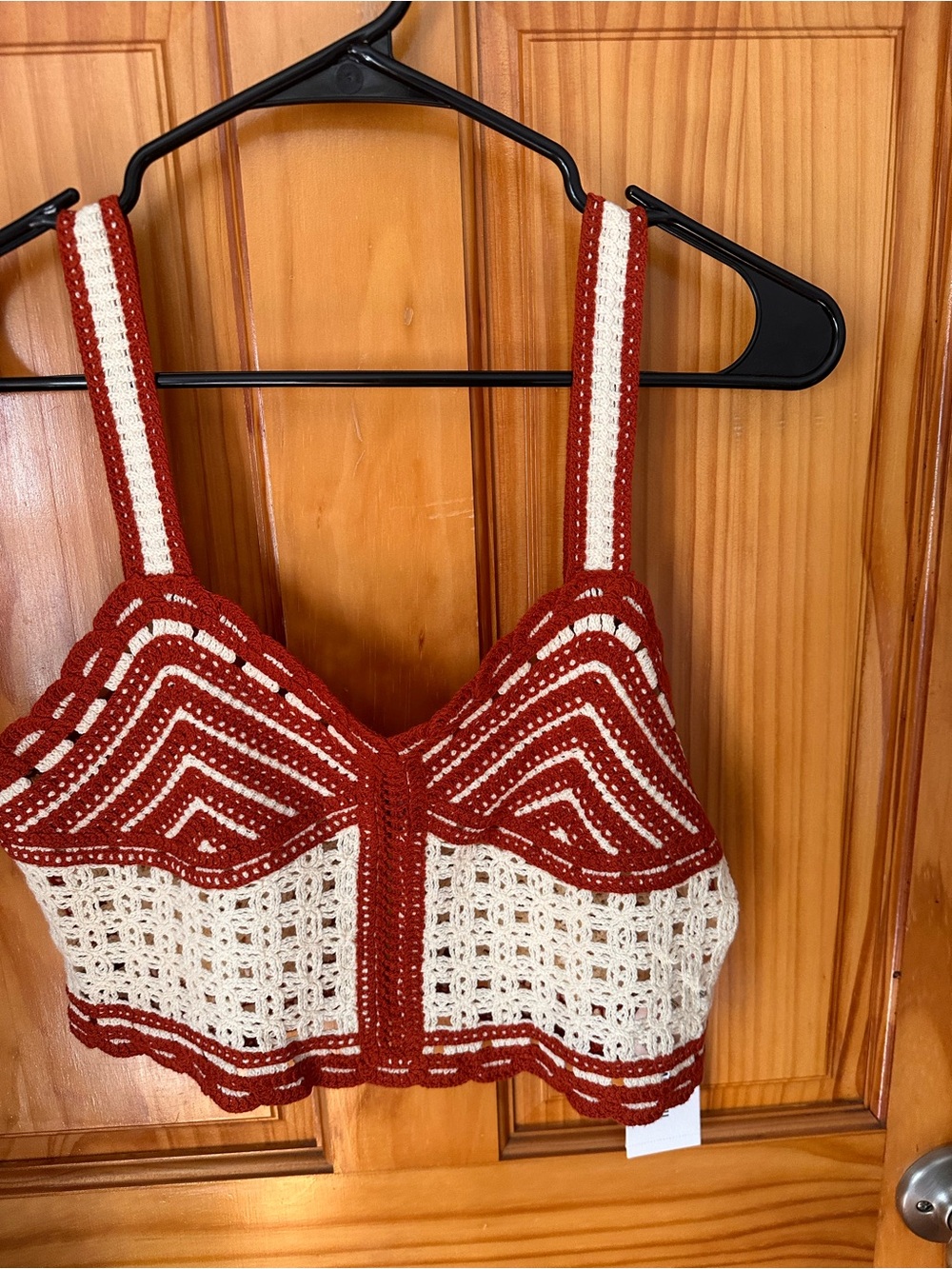 NWT Jason Wu Red & Cream Crochet Bralette - Picture 5 of 12